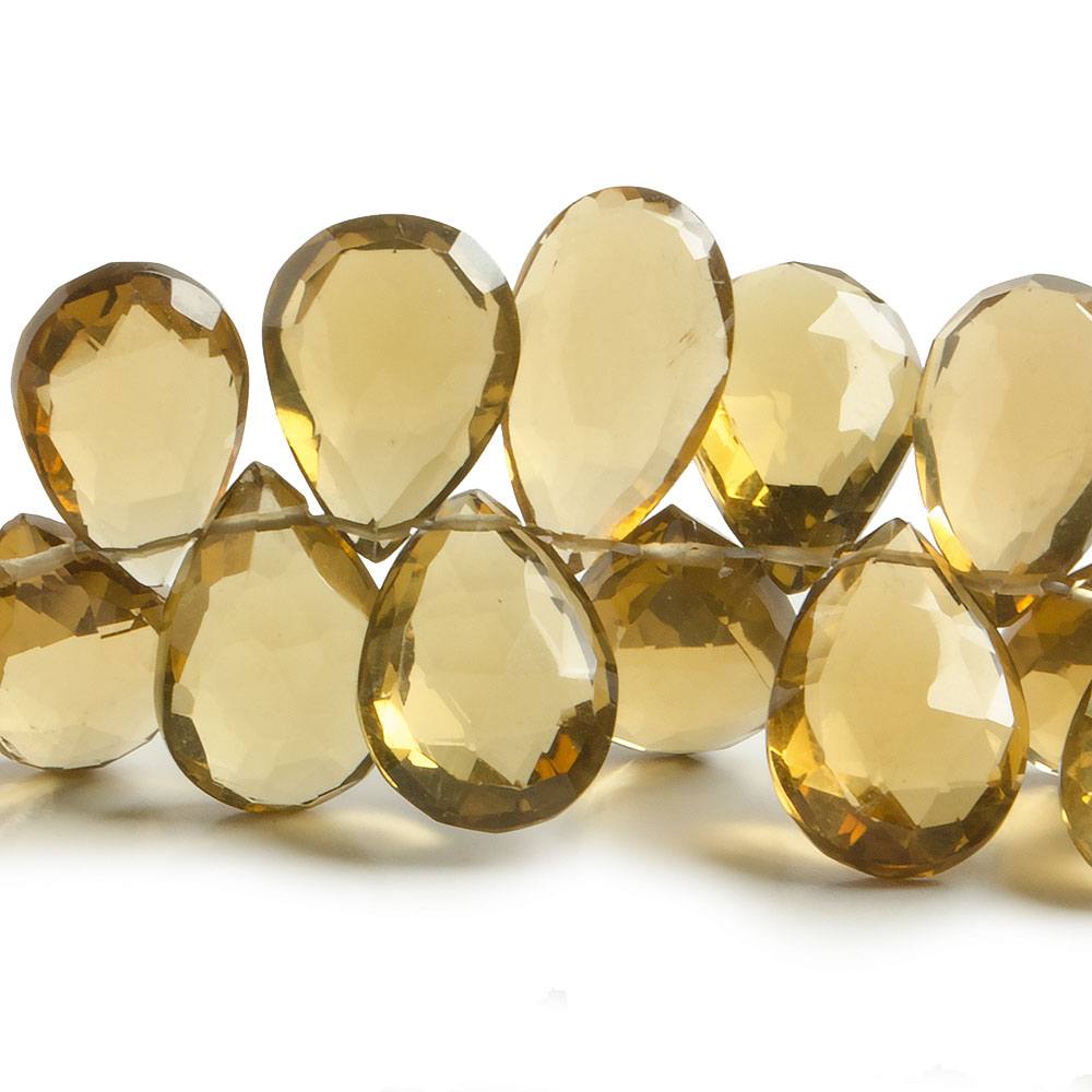 8x6-12x8mm Whiskey Quartz Pear Briolette 8 inch 66 pieces