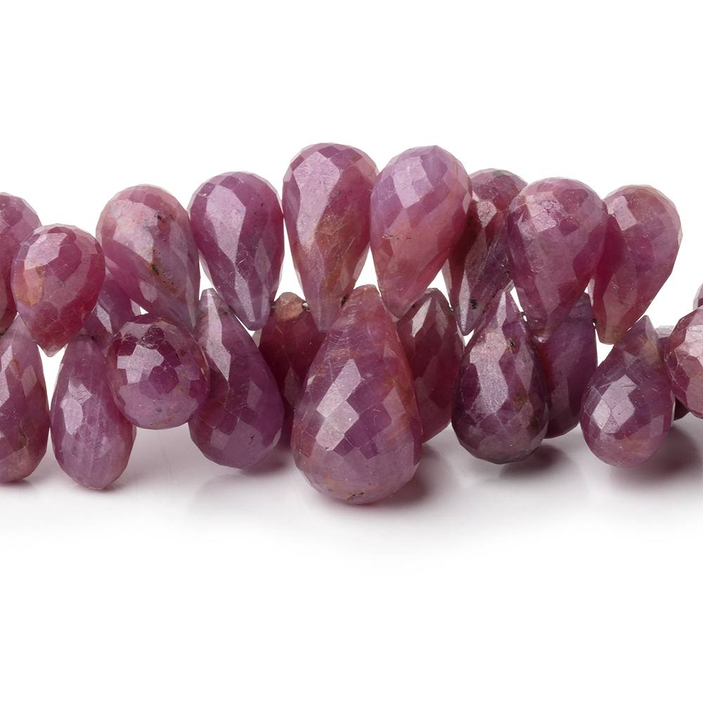 8x6-17x9mm Ruby Faceted Tear Drop Beads 8 inch 76 pieces