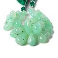 8x6-19x11mm Chrysoprase plain tear drop beads 5 inch 42 pieces