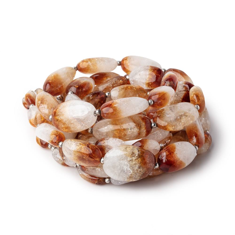 8x6-20x13.5mm Bi-Color Citrine Plain Nugget Beads 17.75 inch 29 pieces AA