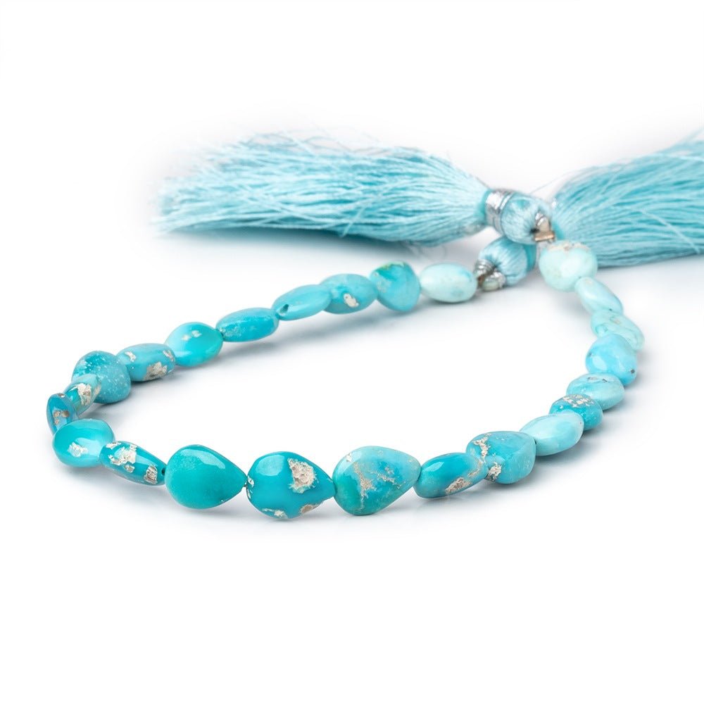 8x6-9x7mm Sleeping Beauty Turquoise Plain Pear Beads 8 inch 23 pieces