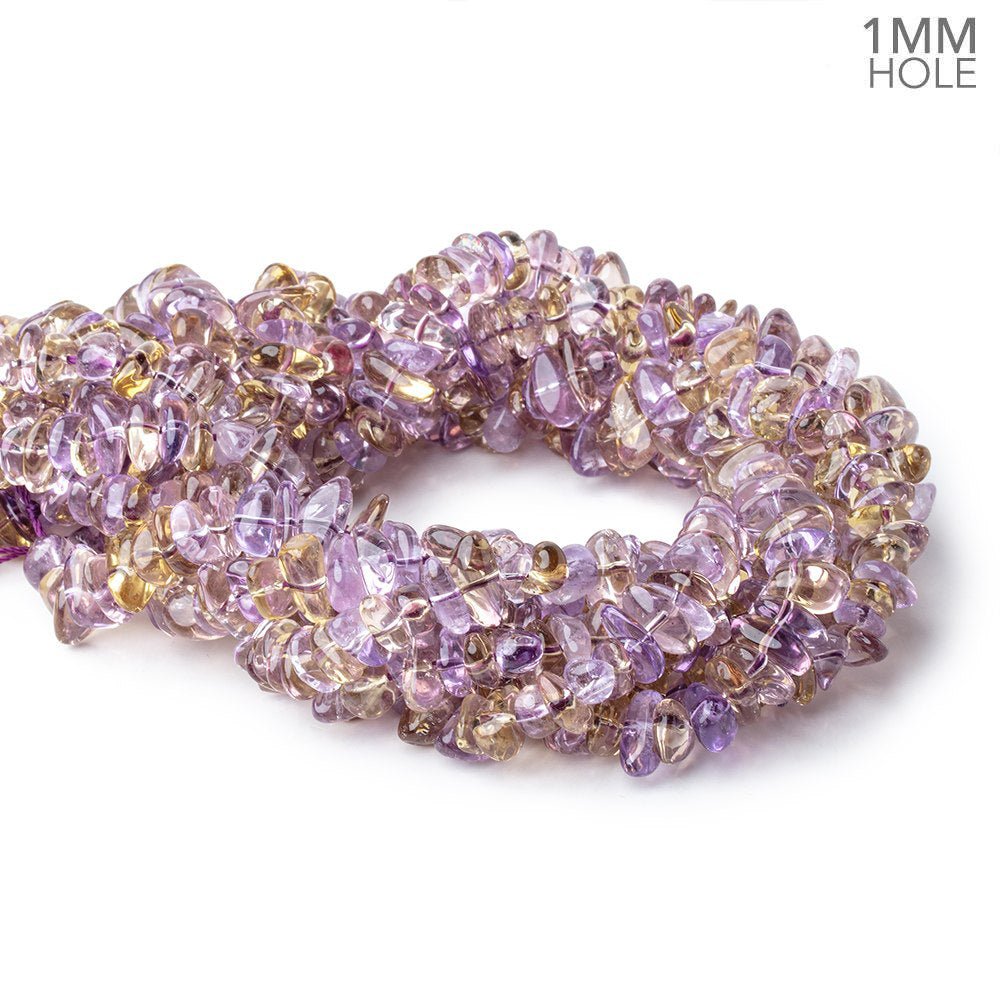 8x6-9x8mm Ametrine Side Drill Plain Nuggets 16 inch 96 Beads 1mm hole