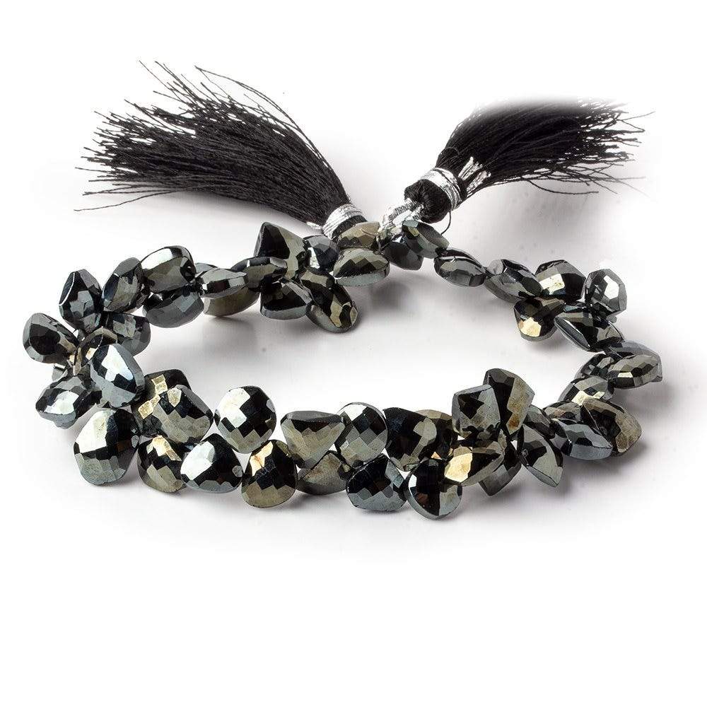 8x7-11x7mm Platinum Metallic Black Spinel fancy shapes 9 inch 62 beads