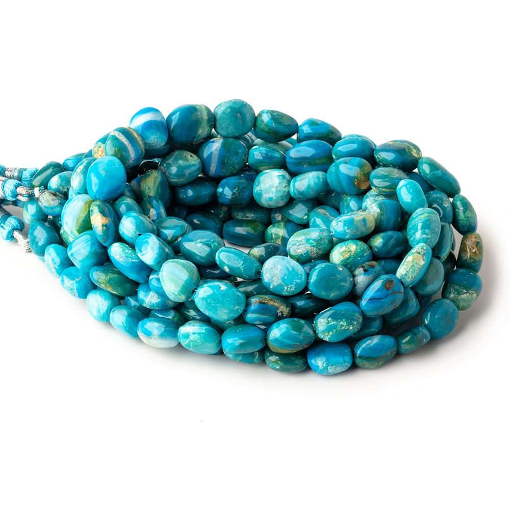 8x7-12x9mm Blue Peruvian Opalina Plain Nugget Beads 16 inch 37 pieces 1mm Hole