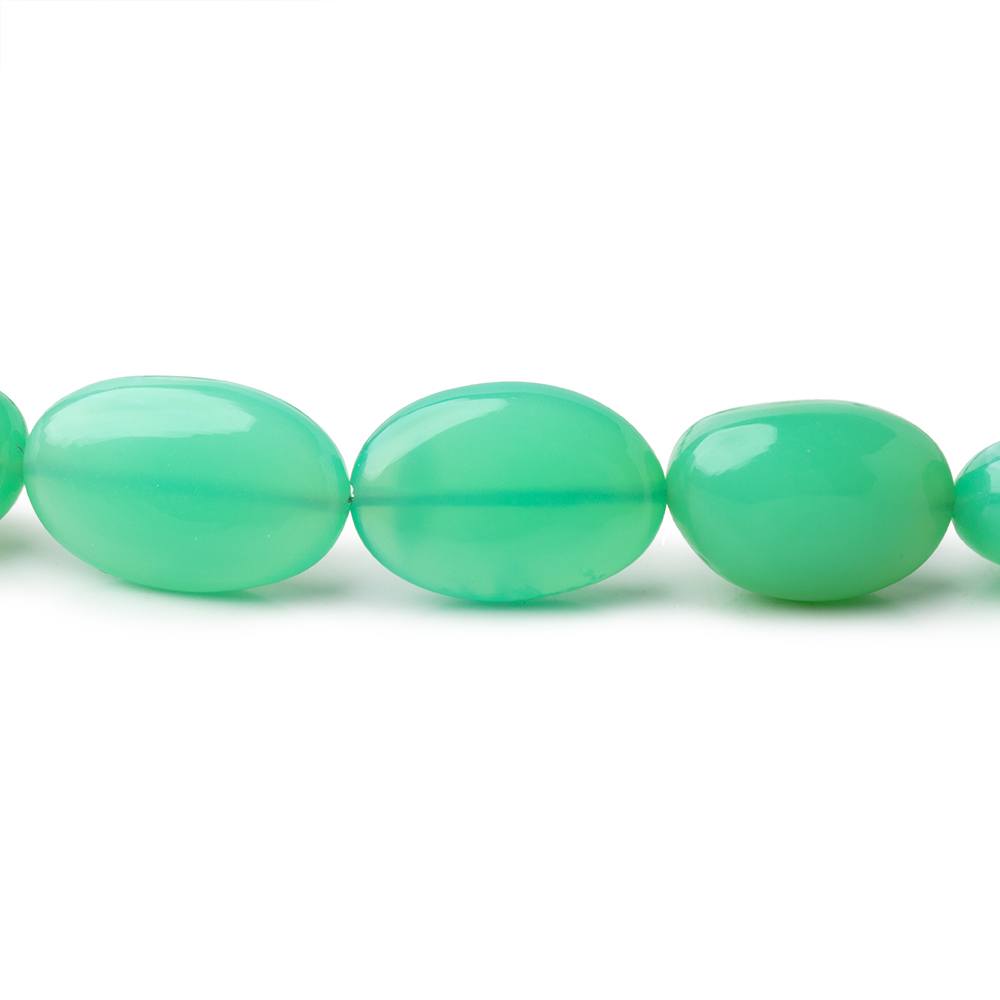 8x7-18x13mm Prase Opal Plain Oval Beads 18 inch 37 pieces AA