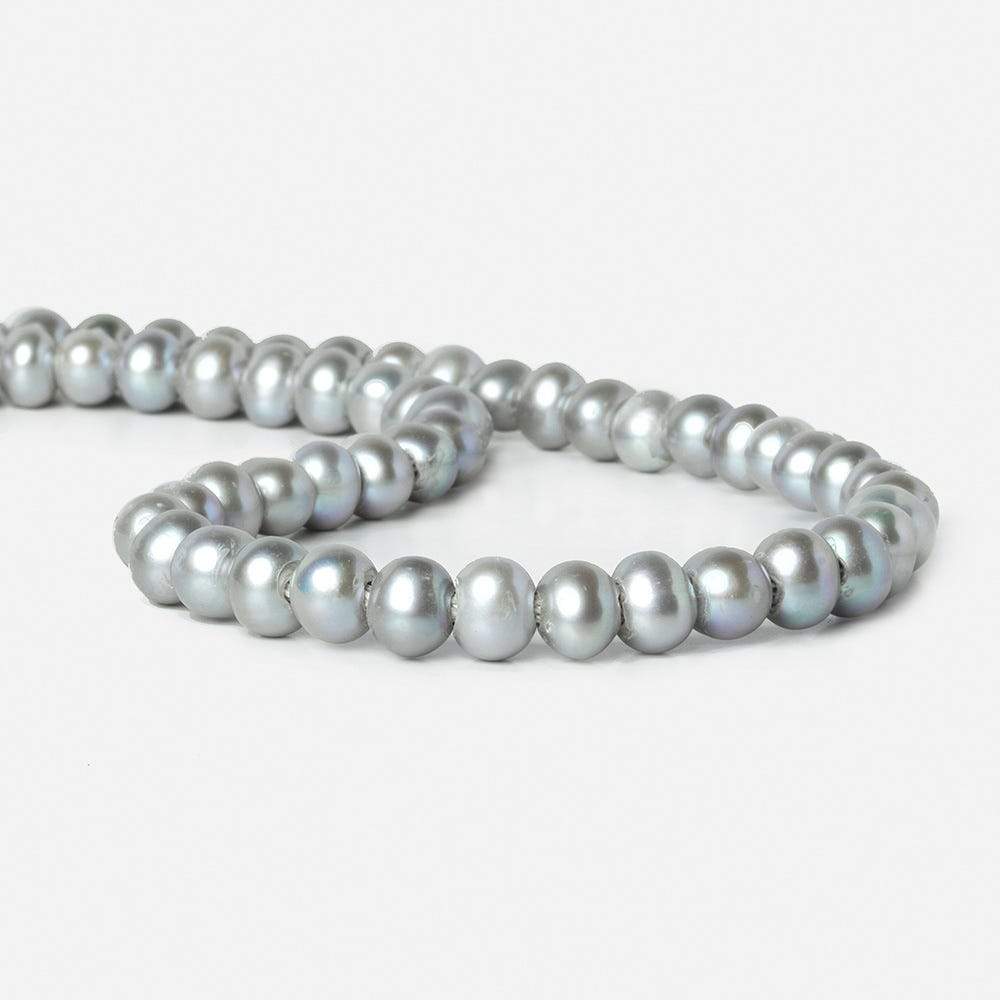 8-9mm Tri Silver 2.5mm Large Hole Off Round Pearl 16 inch 55 pieces