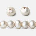 8x7-9x7mm Venetian Silver Off Round 2.5mm Large Hole Freshwater Pearl 55 pcs