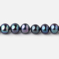 8x7mm Navy Peacock Off Round Freshwater Pearls 15.5 inch 52 pieces