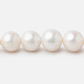 8x8-11x10mm Cream Off Round Freshwater Pearls 16 inch 40 Beads AA