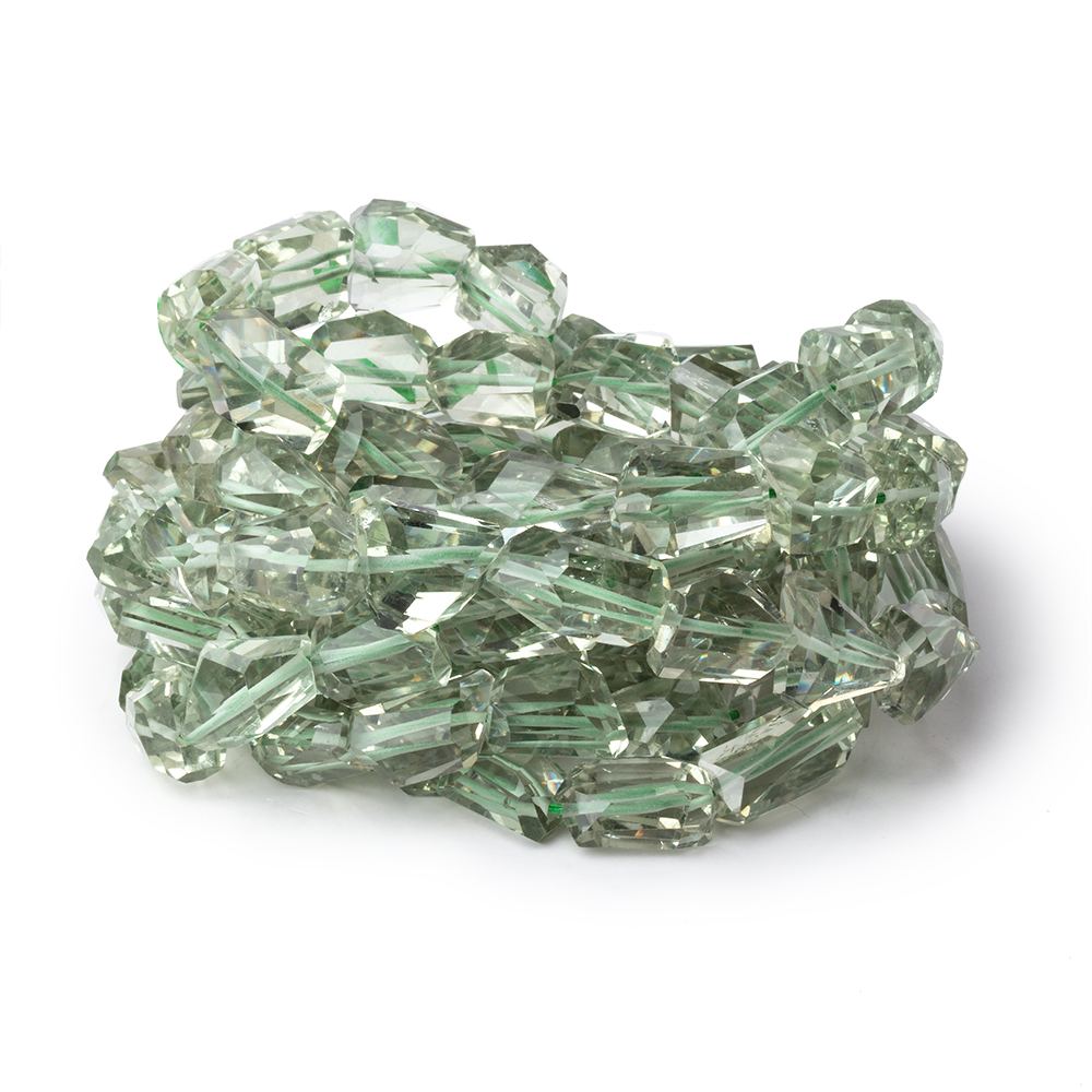 8x8-14x11mm Prasiolite Faceted Nugget Beads 18 inch 35 pieces AA