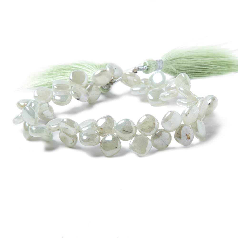 8x8-9x9mm Mystic Prehnite Plain Pillow beads 8 inch 50 pieces