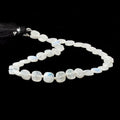 8x8mm Rainbow Moonstone Side Drill Faceted Pillow Beads 13inch 34 pieces