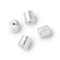 8x8mm Sterling Silver Plated Copper Brushed Tube Set of 4 Beads