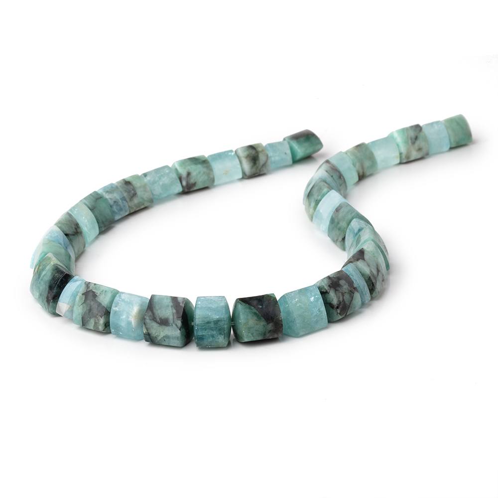 8x9-14x11mm Aquamarine & Emerald Plain Trillion Beads 16.5 inch 39 pieces AA