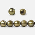 8x9-9x11mm Lemongrass Green Baroque 2.5mm large hole Pearl 15 inch 45 pcs