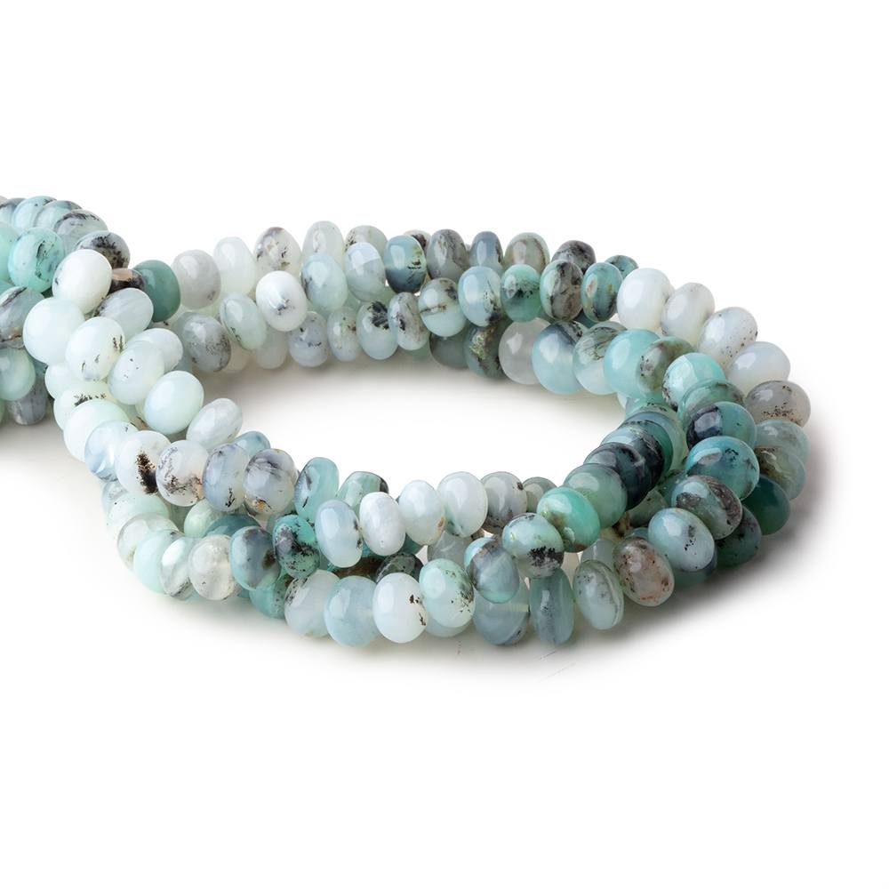 9-10mm Blue Peruvian Opal Plain Rondelle Beads 16 inch 60 pieces