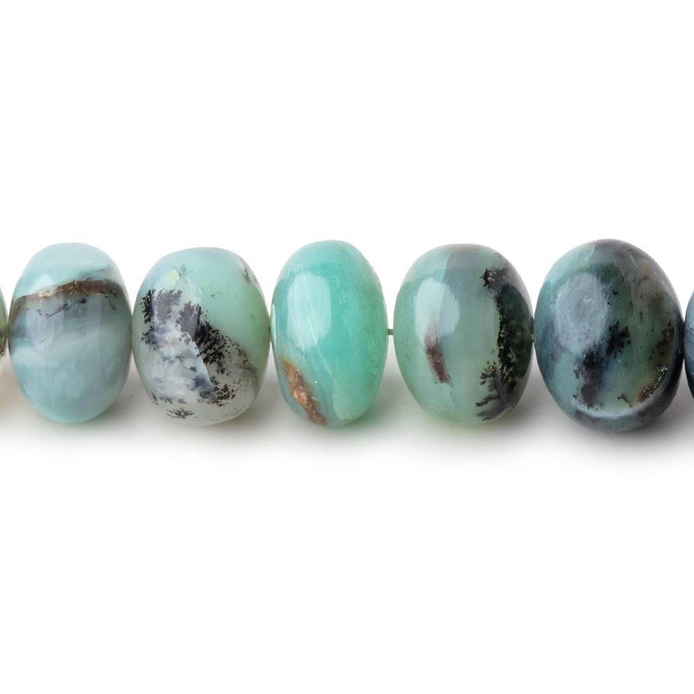 9-10mm Blue Peruvian Opal Plain Rondelle Beads 16 inch 60 pieces