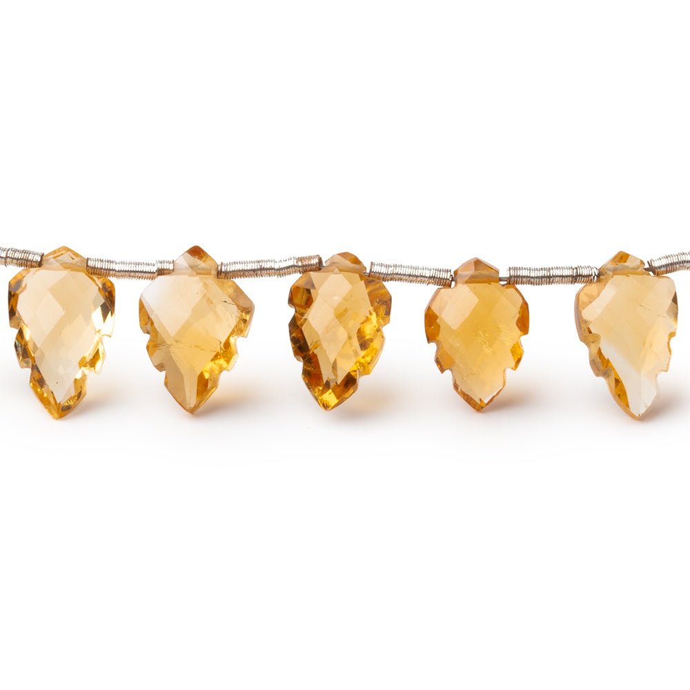 9-10mm Citrine Faceted Leaf Beads 8 inch 25 pieces AA