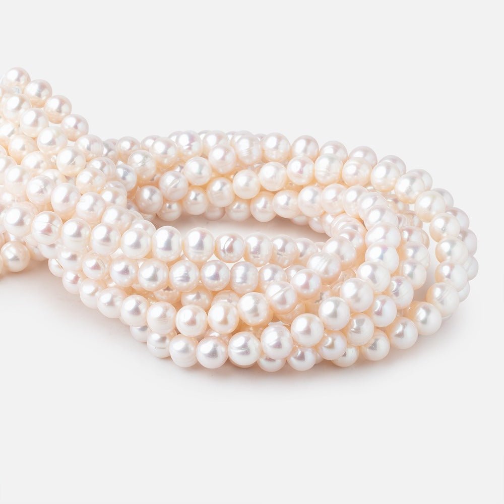 9-10mm Cream Off Round Freshwater Pearls 15.5 inch 47 Beads