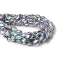9-10mm Mystic White Topaz Straight Drill Faceted Ovals 9 inch 22 Beads