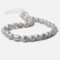 9-10mm Rose' Silver Baroque large hole Freshwater Pearls 16 inch 33 pieces