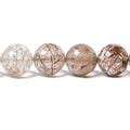 9-10mm Rutilated Quartz Faceted Rounds 16 inches 43 Beads