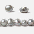 9-10mm True Silver Baroque large hole Freshwater Pearls 16 inch 48 pieces
