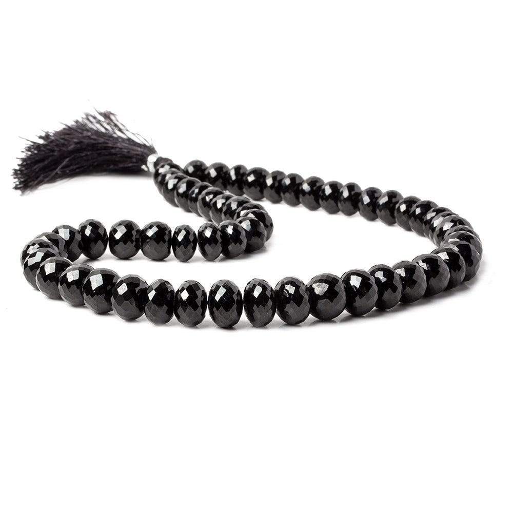 9-11mm Black Spinel Faceted Rondelle Beads 16 inch 54 pieces