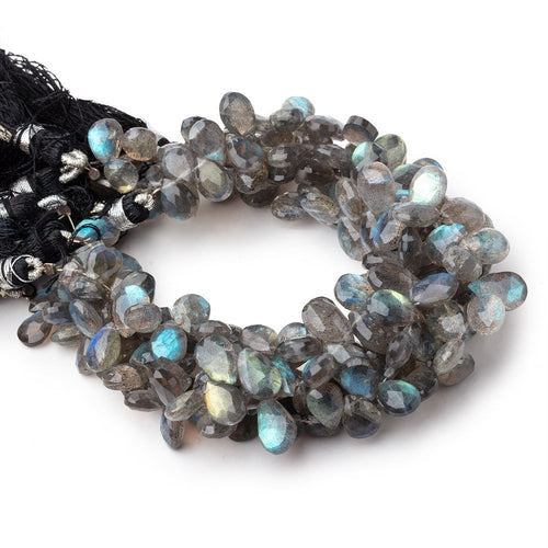 9-11mm Labradorite Faceted Pear Beads 8 inch 52 pieces