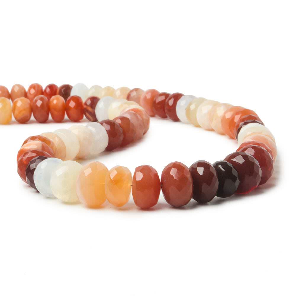 9-11mm Mexican Fire Opal Faceted Rondelle Beads 16 inch 65 pieces