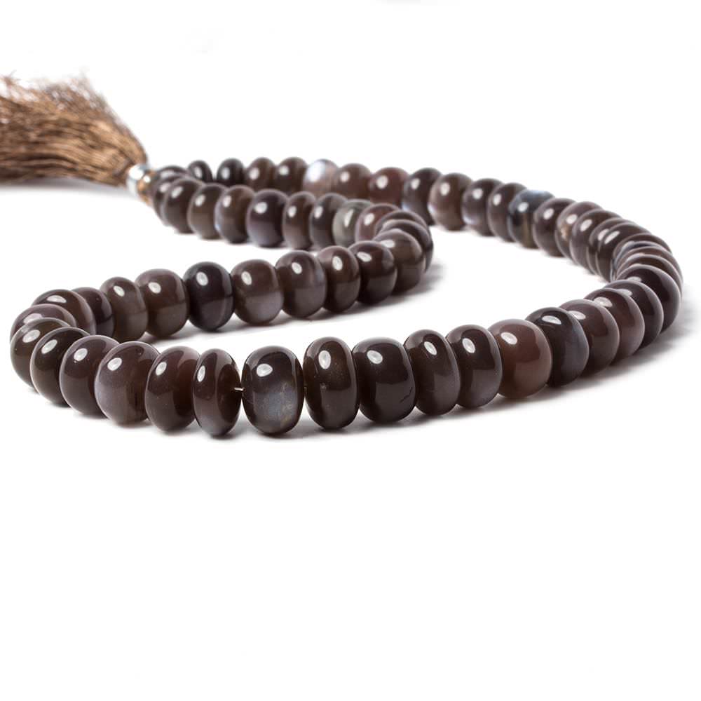 9-12.5mm Chocolate Moonstone plain rondelle beads 16 inch 61 pieces