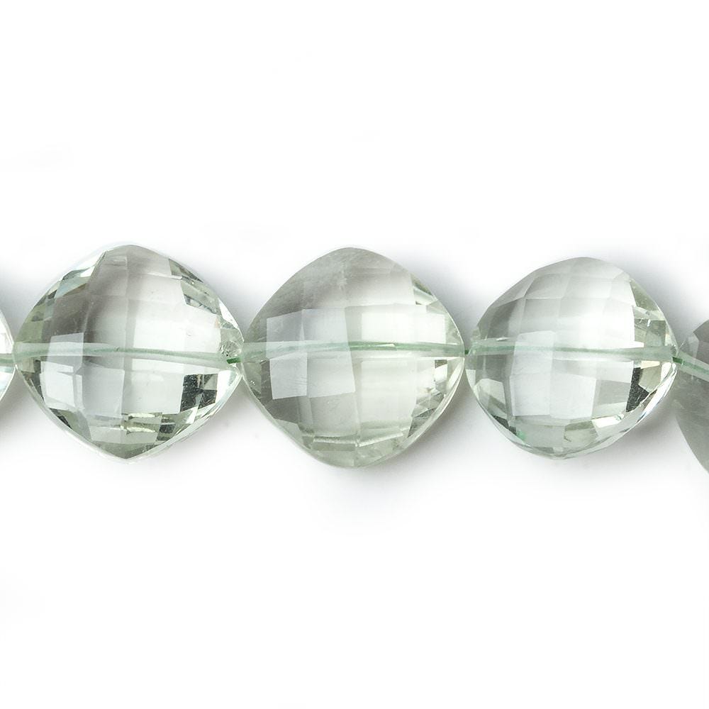 9-13mm Prasiolite corner drilled faceted pillow 17 inch 34 Beads AAA