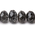 9-14.5mm Black Tourmalinated Quartz Faceted Rondelle Beads 17 inch 55 pieces AAA