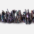 9-27mm Peacock Center Drill Ultra Keshi Freshwater Pearls 13.5 inch 93 Beads