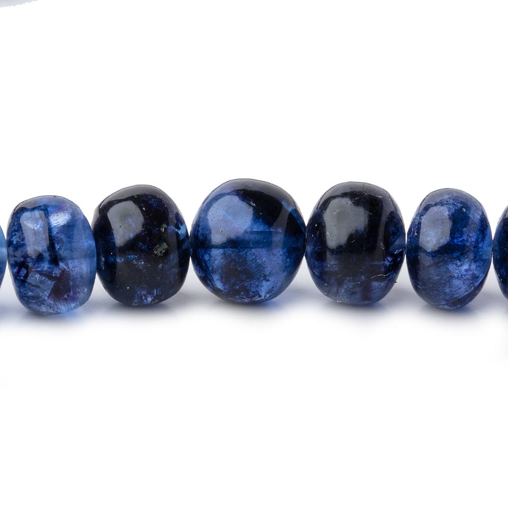 9-9.5mm Shaded Blue Fluorite Plain Rondelles 16 inch 54 pieces