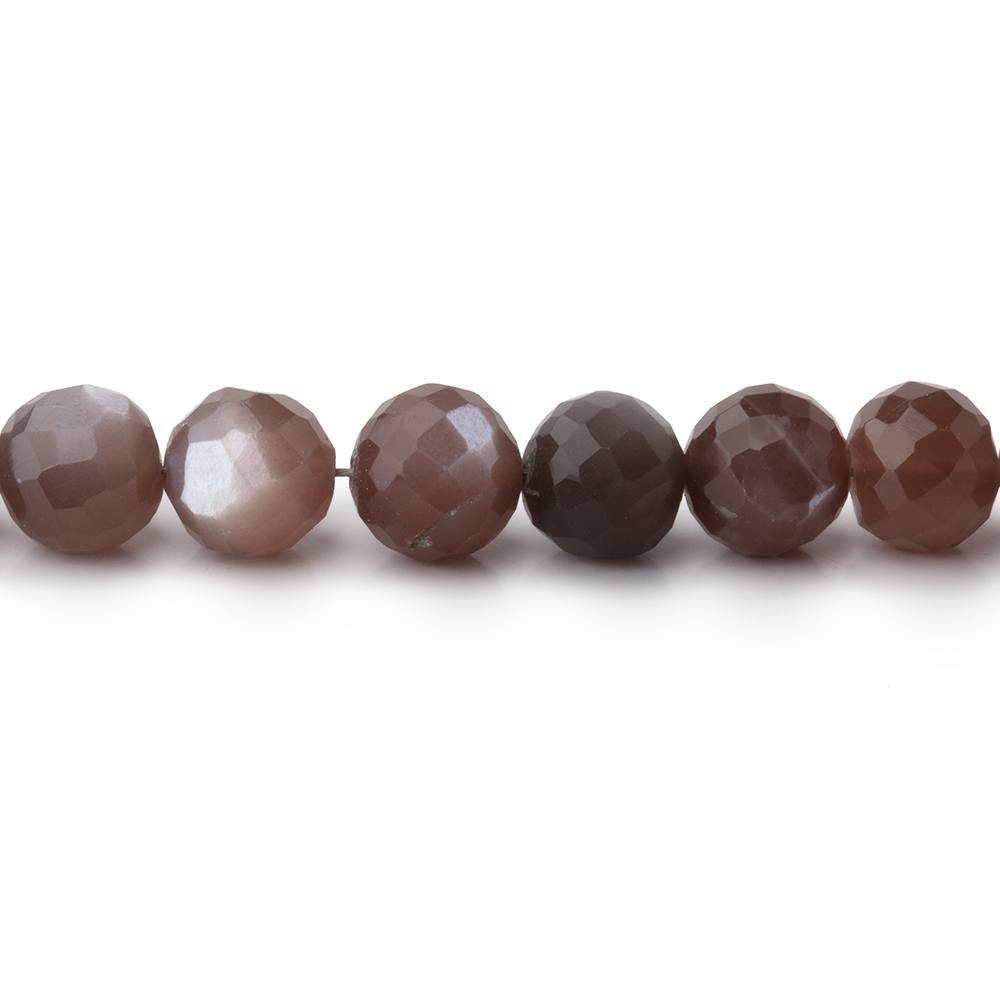 6.5mm Chocolate Moonstone Faceted Round 13.25 inch 53 Beads AA