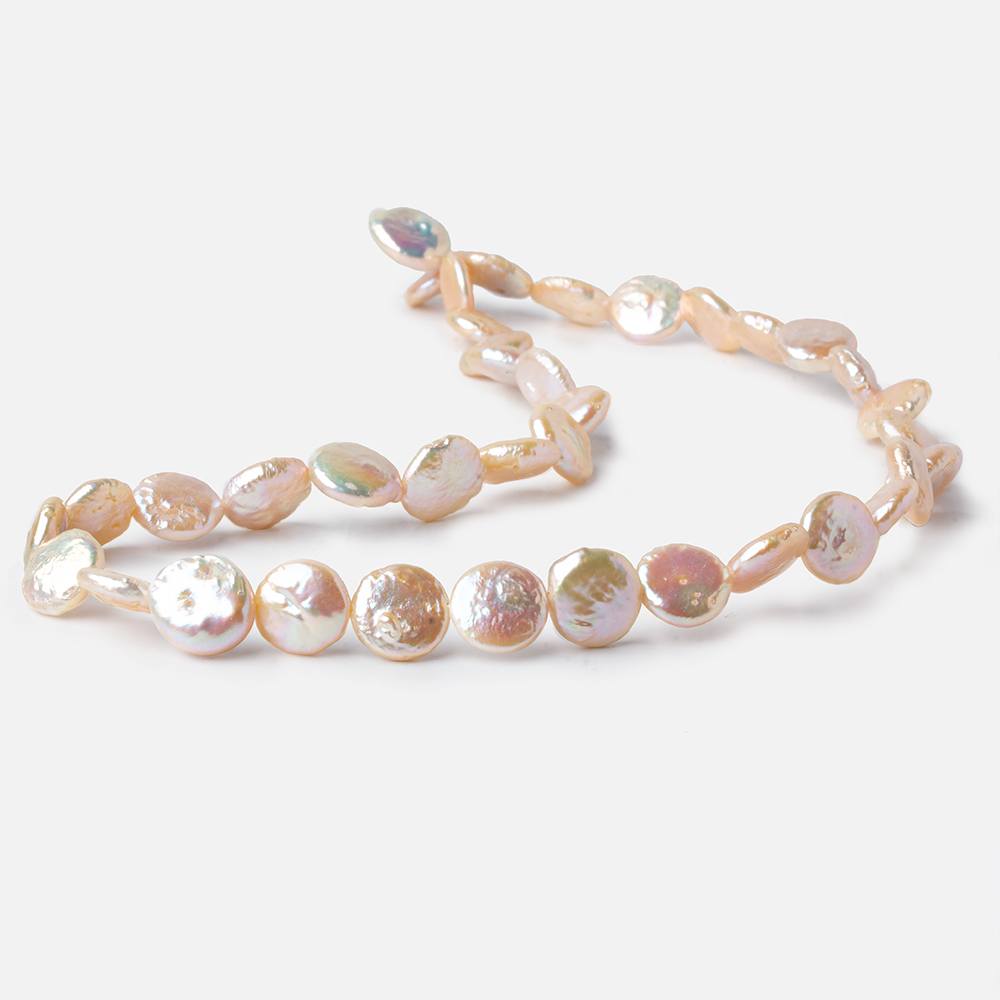 9.5-10.5mm Blush Peach Coin Freshwater Pearl 16 inch 37 pieces
