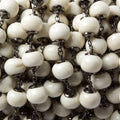 9.5-10mm Ox Bone Oxidized Silver Capped Chain by the foot 19 pcs