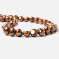 9.5x10.5-10x11.5mm Honey Brown Baroque 2.5mm large hole Pearls 15 in. 43 pcs