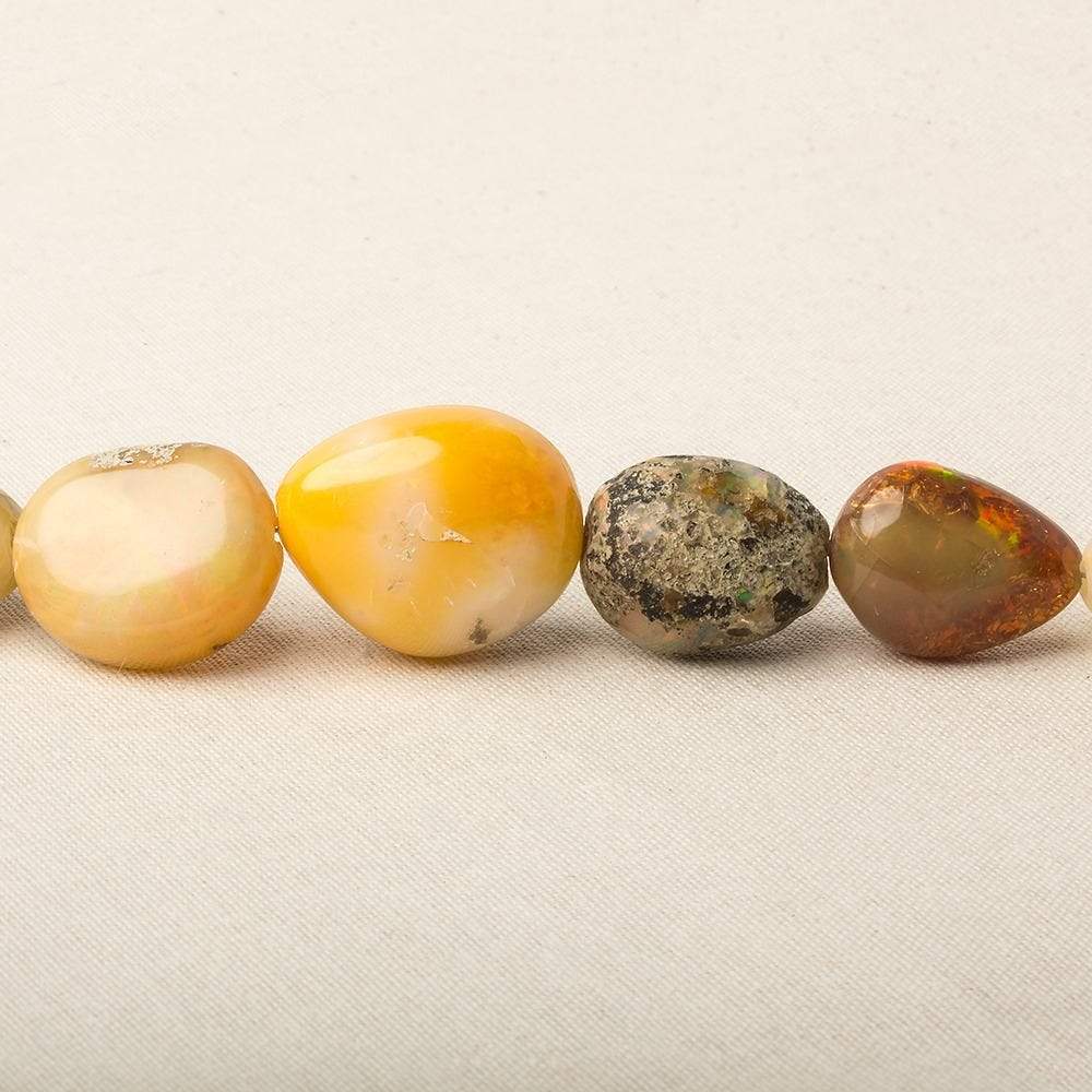 9.5x7-19.15.5mm Ethiopian Opal Straight Drill Plain Nuggets 18 inch 37 pieces