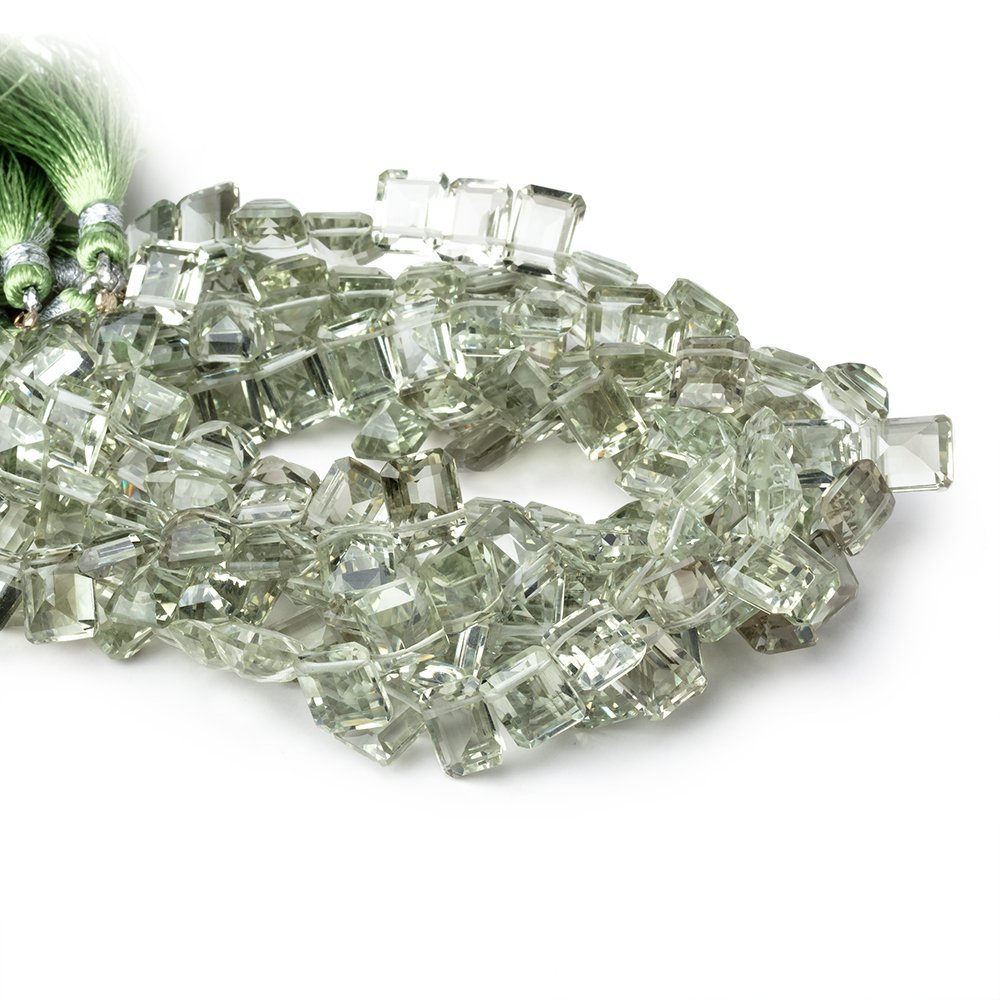 9.5x8mm Prasiolite Emerald Cut Rectangles 9 inch 30 Beads AA