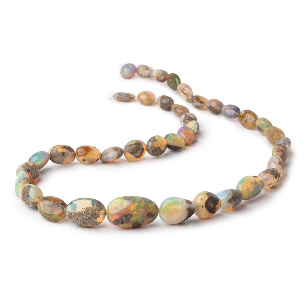 9.5x9-24x15mm Golden Ethiopian Opal Plain Nugget Beads 20 inch 39 pieces AA