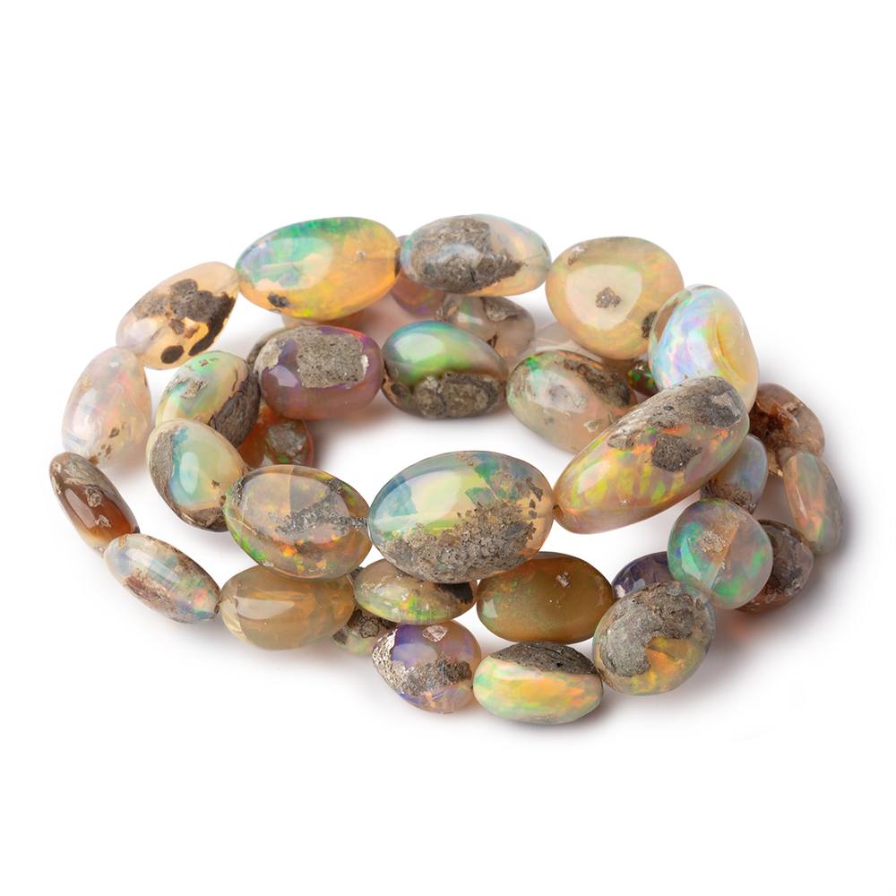 9.5x9-24x15mm Golden Ethiopian Opal Plain Nugget Beads 20 inch 39 pieces AA