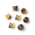 13x10mm Gold Leafed Smoky Quartz Pendulum Pendant 1 piece