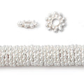 9mm Double Row Daisy Spacers with 3mm Large Hole 8 inch 130 Beads