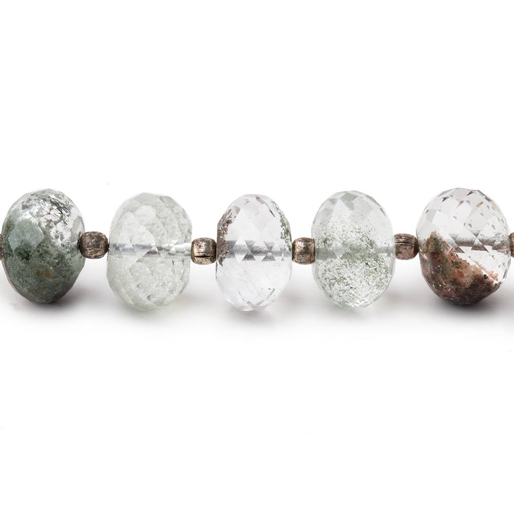 9mm Moss Quartz Faceted Rondelle Beads 8 inch 25 pieces