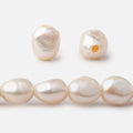 9x10-10x12mm Buttery White Baroque 2.5mm Large Hole Pearls 15 inch 33 pieces