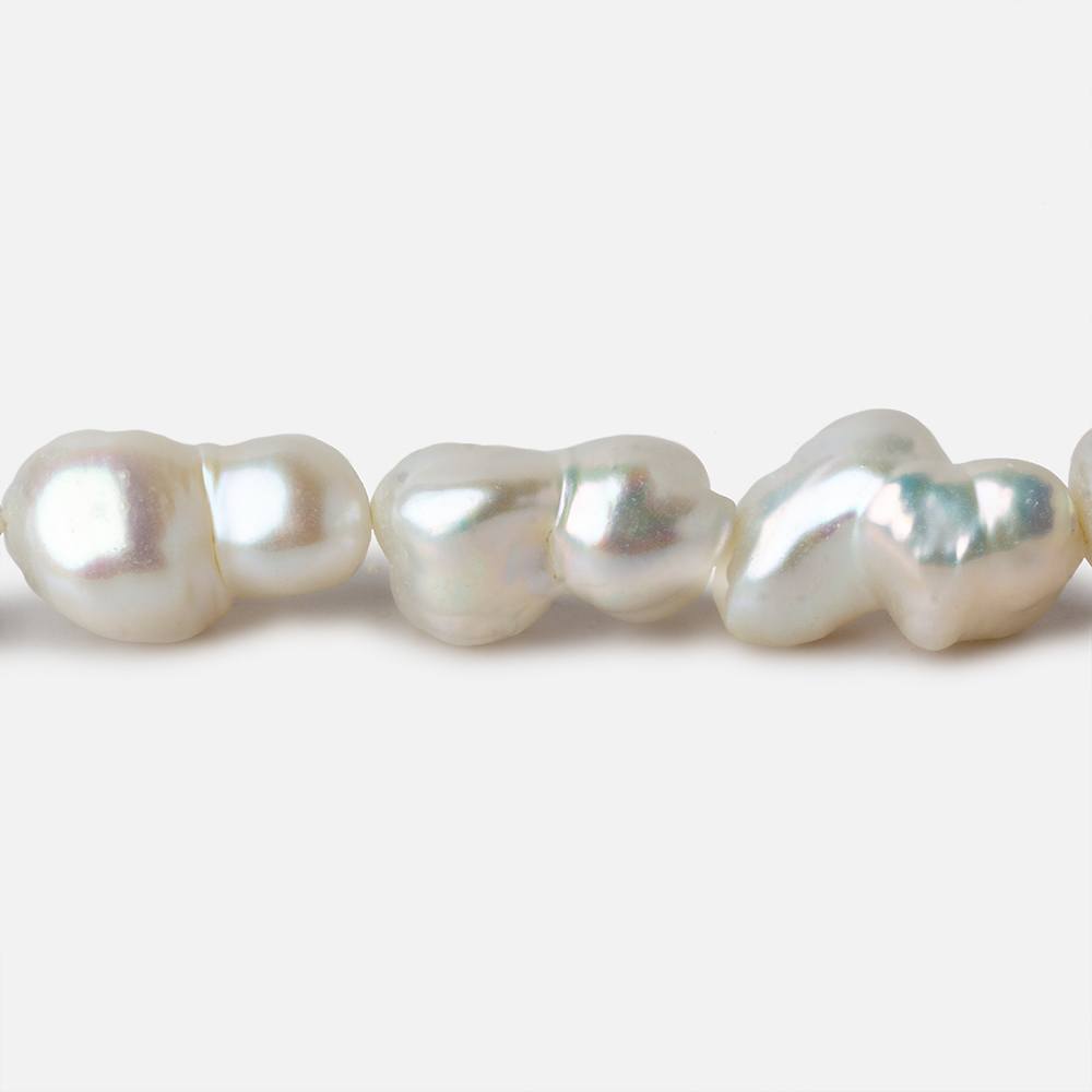 9x11-11x16mm White Keshi straight drilled Freshwater Pearls 16 inch 33 pieces A