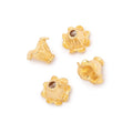 9x11mm 22kt Plated Copper Fluted Leaf Cone Set of 4 Beads