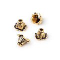 9x11mm Antiqued 22kt Plated Copper Fluted Leaf Cone Set of 4 Beads